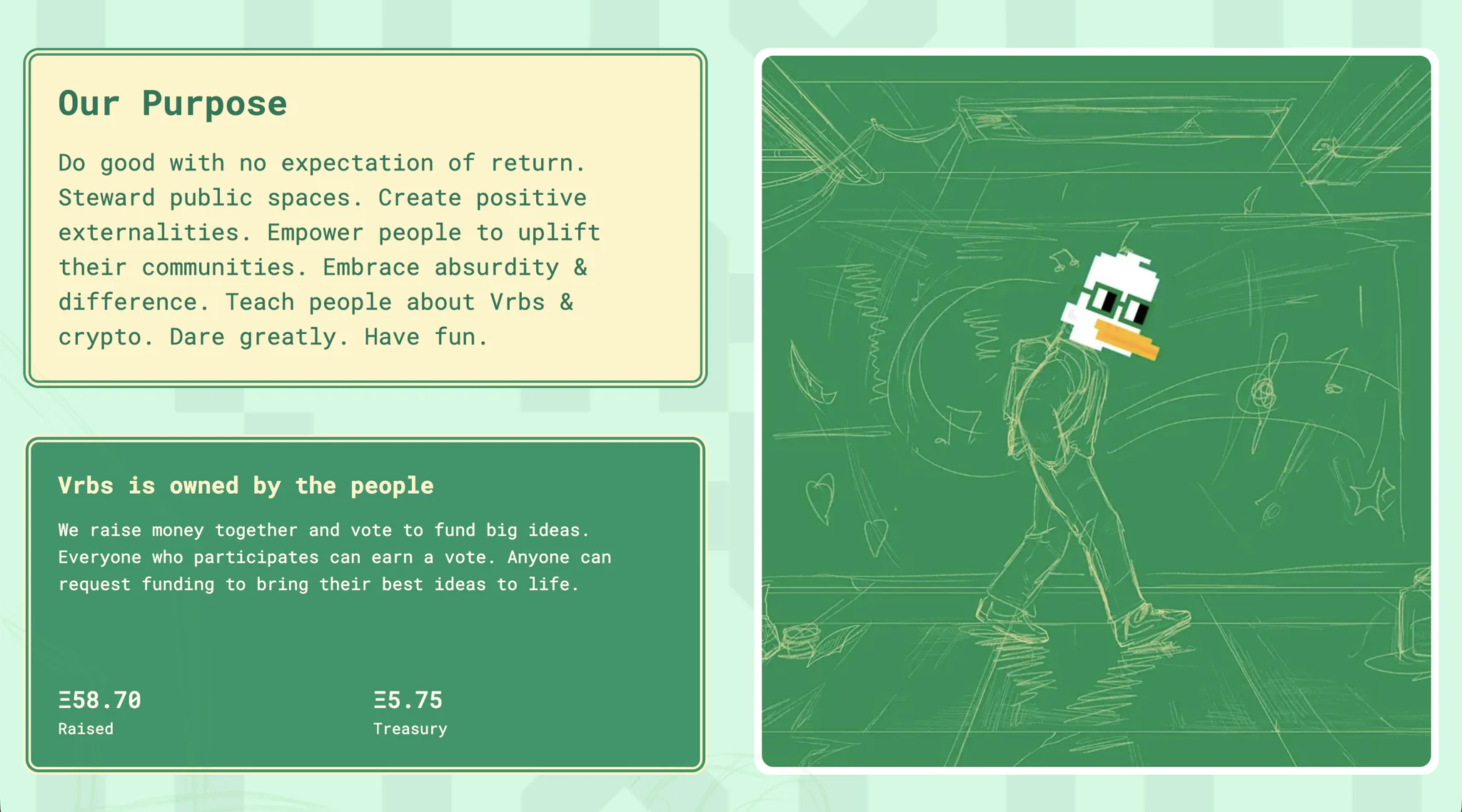 Vrbs website and community artwork